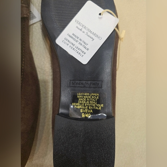 Verderos Marino Italy Brown Suede Mary Jane Flats Made In Tuscany Size 9 - Picture 2 of 6